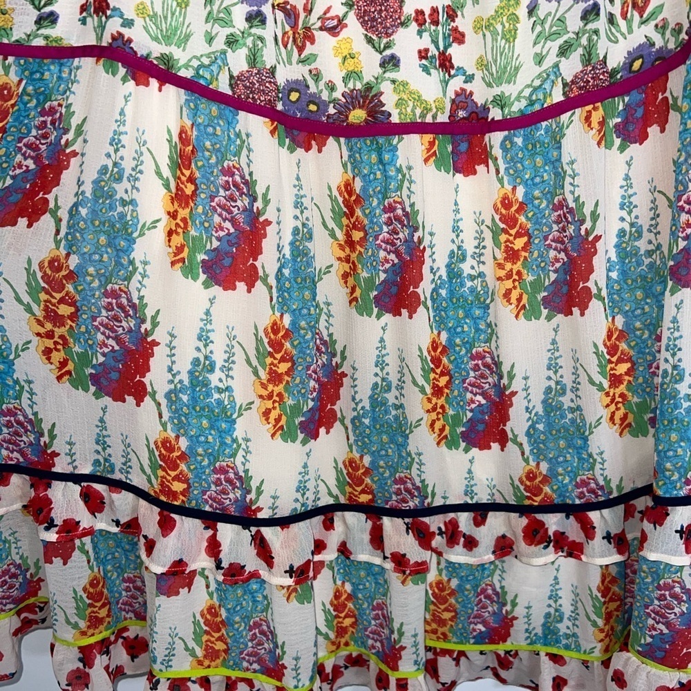 Anthropologie Lorraine Faaria Tiered Maxi Skirt Floral - Picture 16 of 16